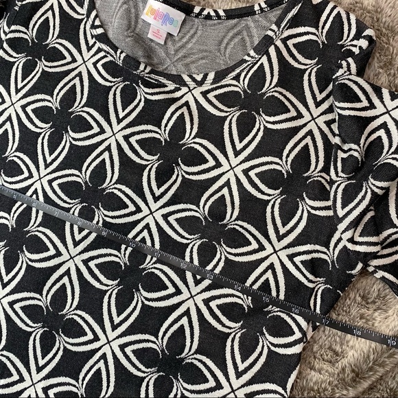 LuLaRoe Julia Dress Black & Grey - Picture 3 of 5